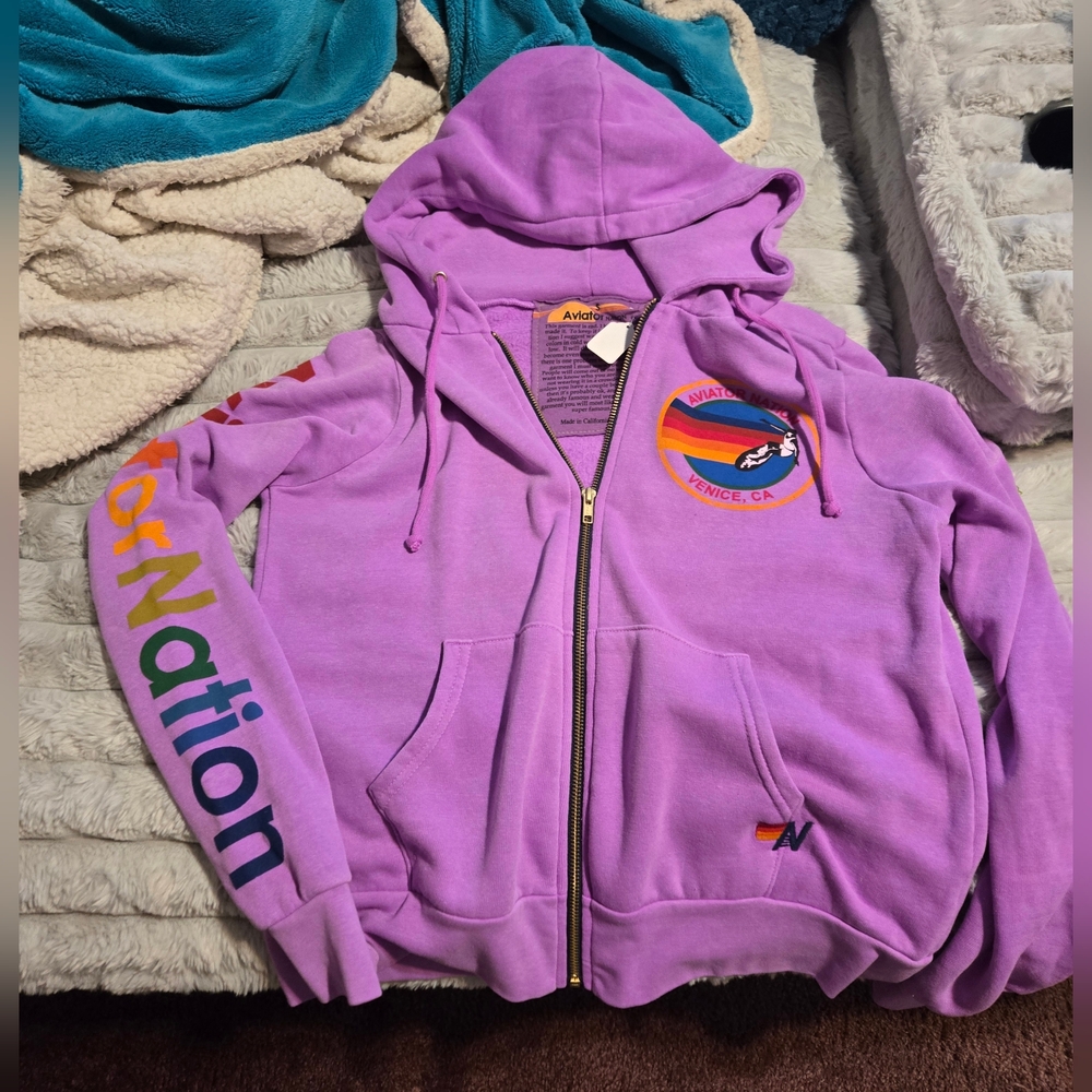 NWT Aviator Nation Purple Women's Hoodie Sz Small